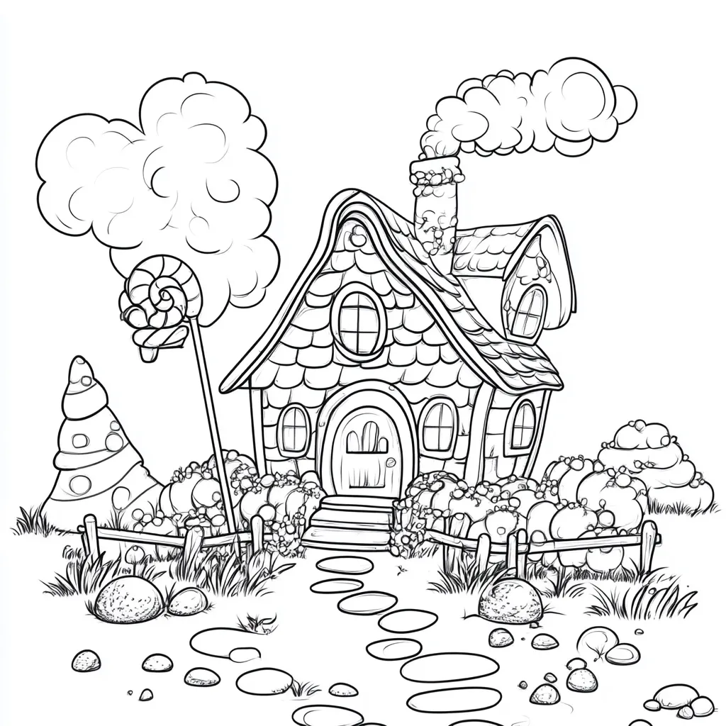 coloriage Maison En Pain D’épices a colorier en ligne gratuitement