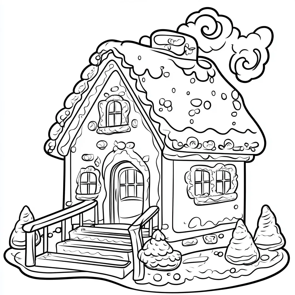 coloriage Maison En Pain D’épices et dessins