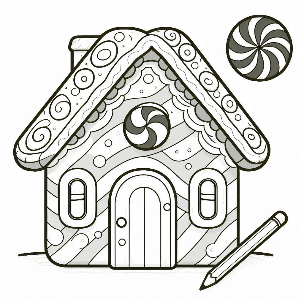 coloriage Maison En Pain D’épices en ligne pour enfant