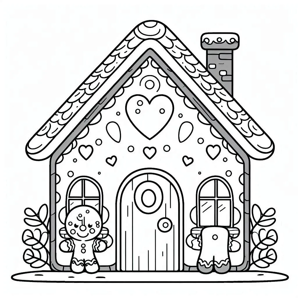 coloriage Maison En Pain D’épices gratuit en ligne