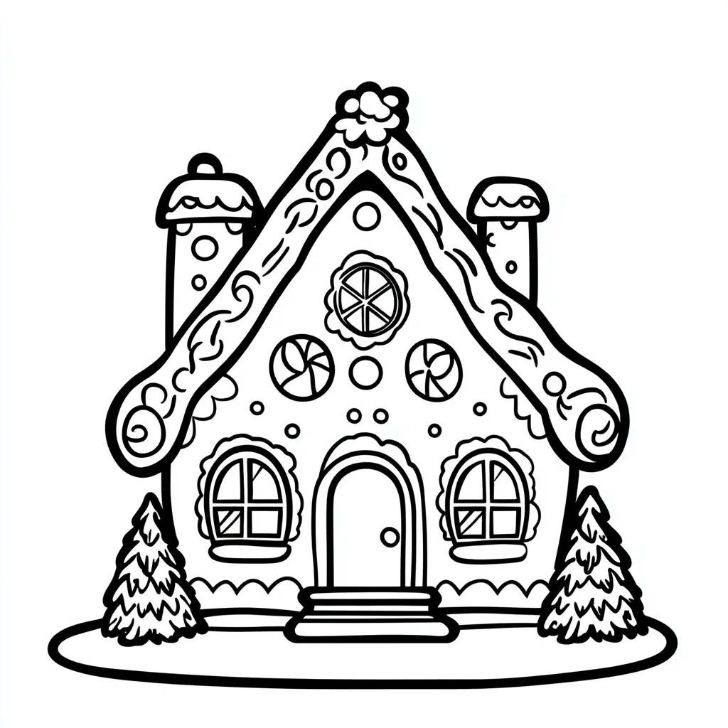 coloriage Maison En Pain D’épices à imprimer pour enfants