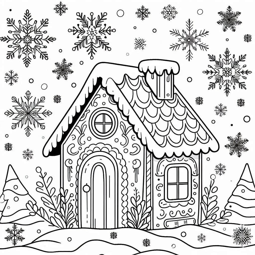 imprimer coloriage Maison En Pain D’épices gratuit 2