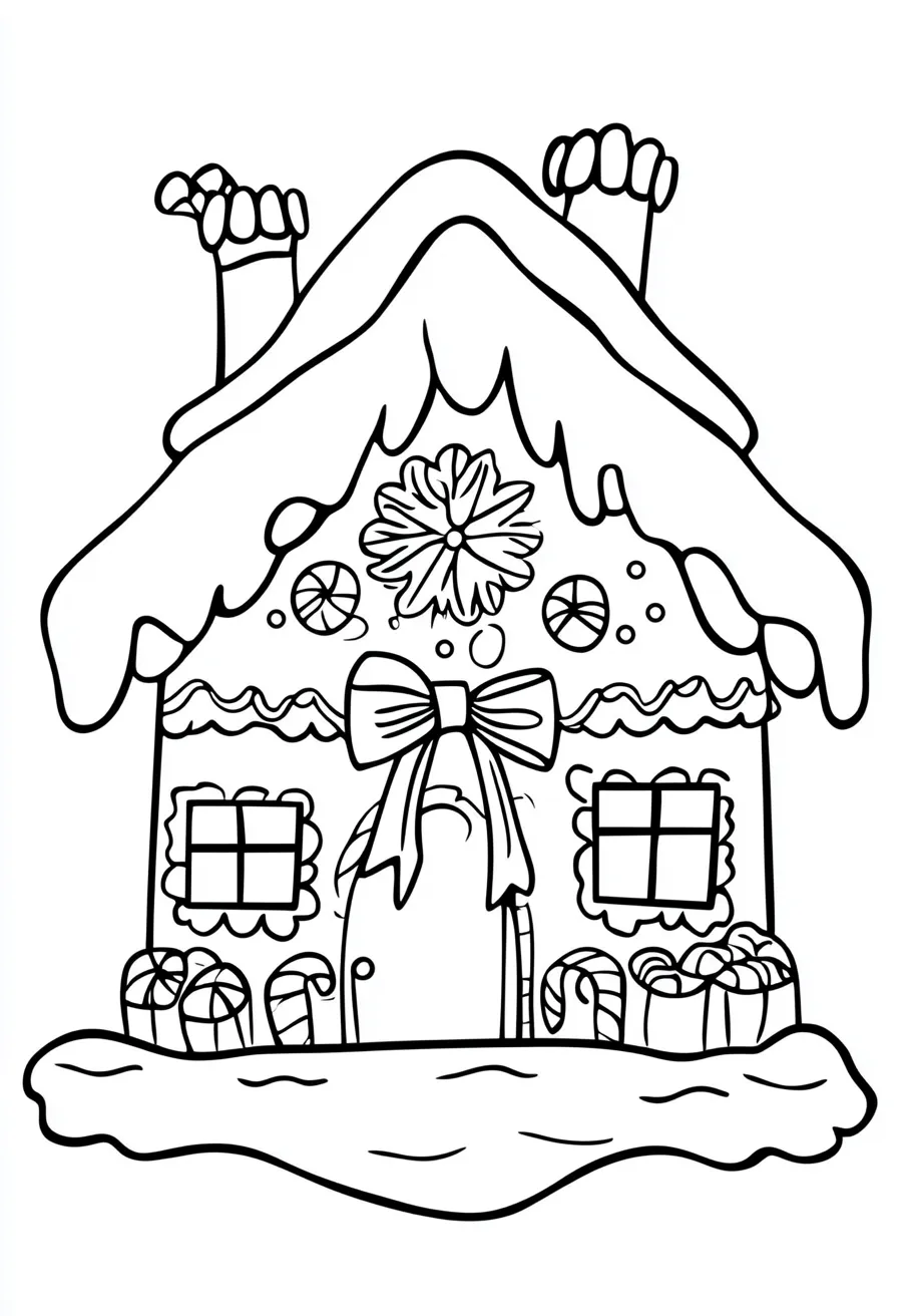 coloriage Maison En Pain D’épices pour enfant de 6 ans 1