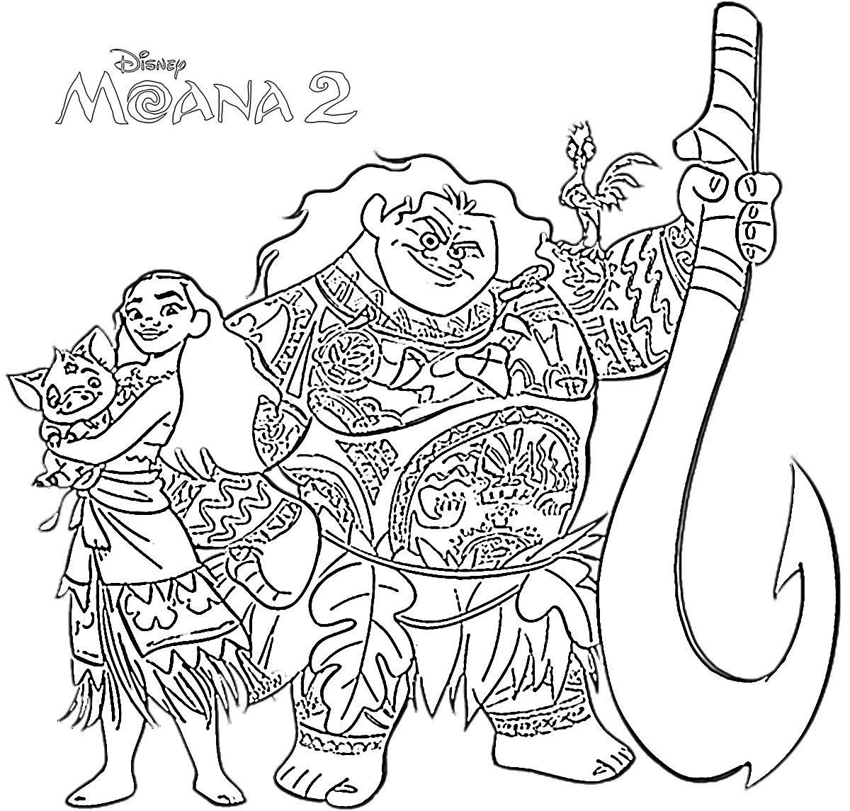 coloriage Moana 2 a imprimer gratuit