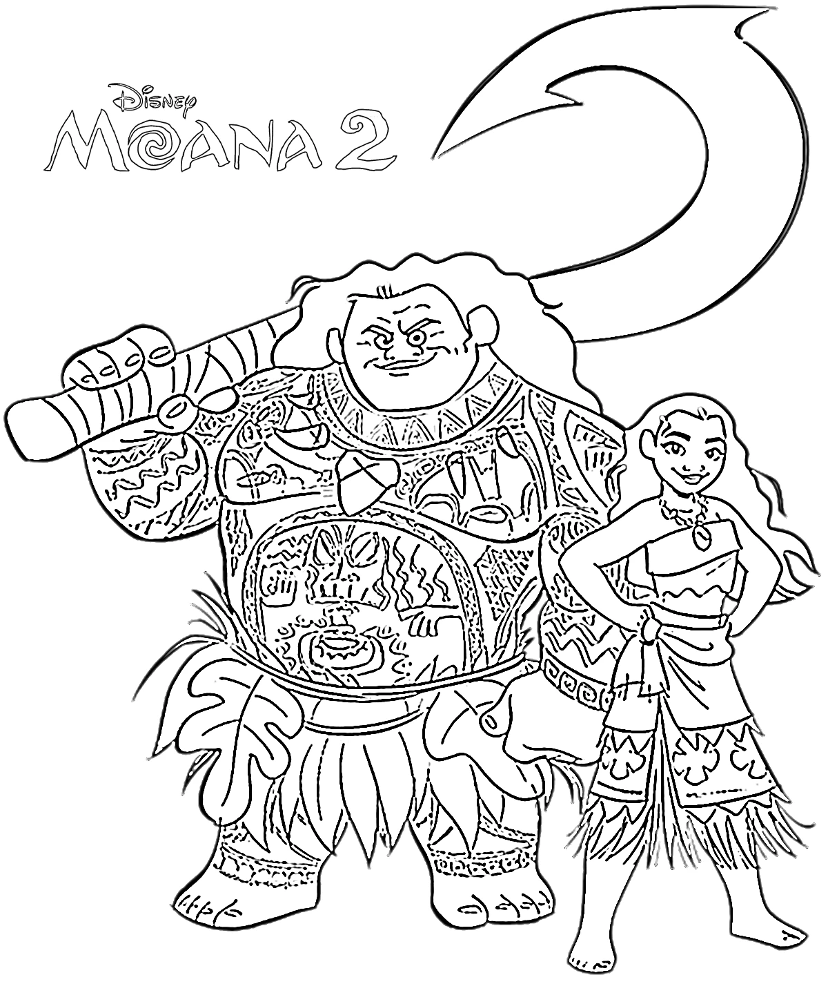 coloriage Moana 2 à imprimer pdf