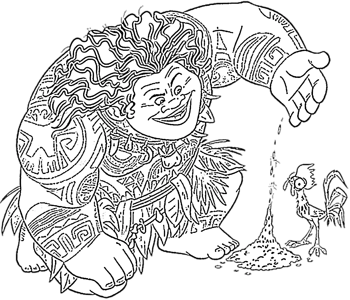 coloriage Moana 2 pour enfant de 4 ans