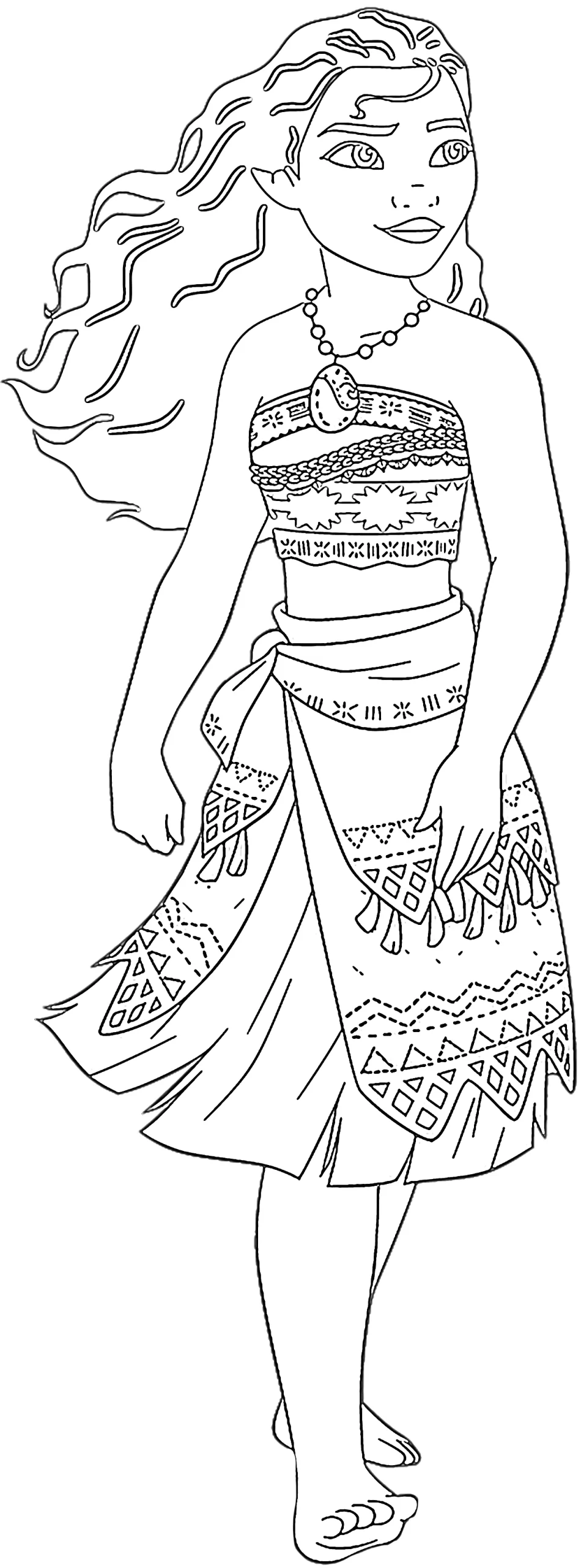 coloriage Moana 2 pour enfant de 6 ans 1