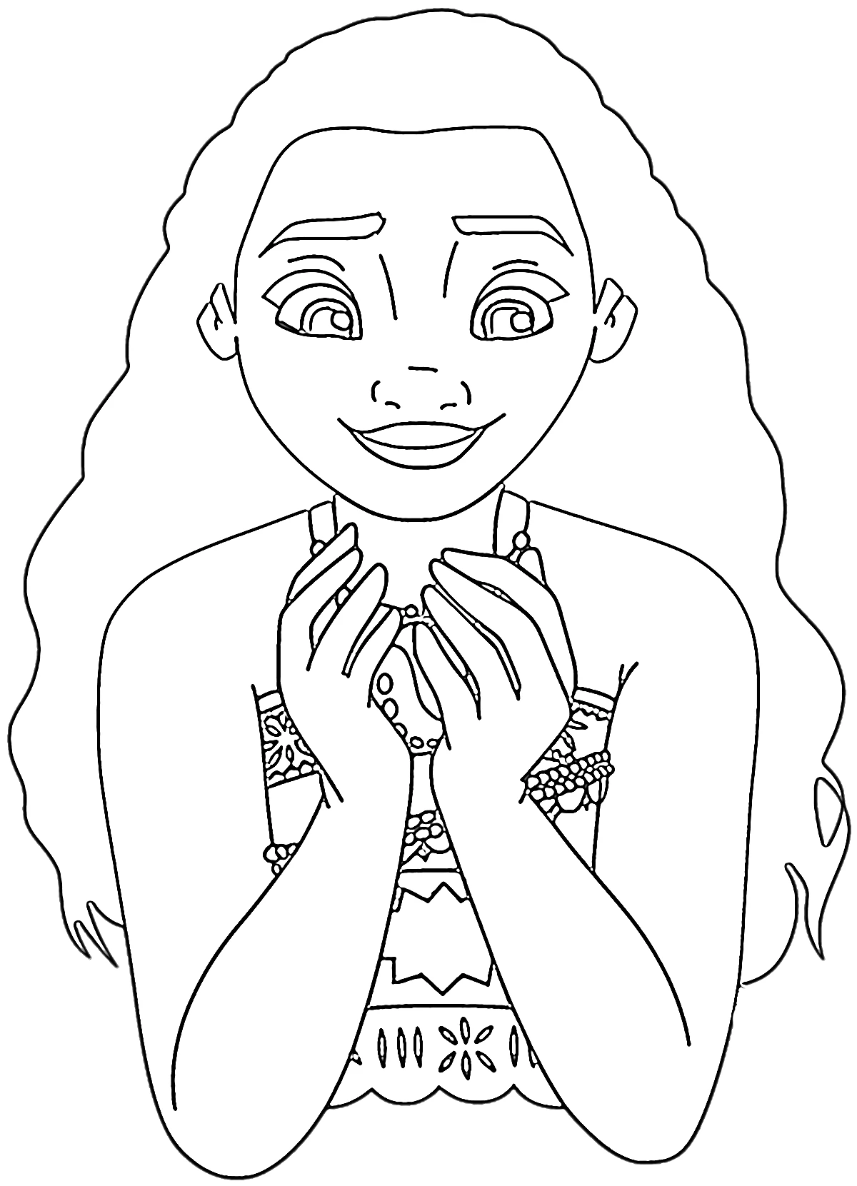 coloriage Moana 2 pour enfant de 5 ans