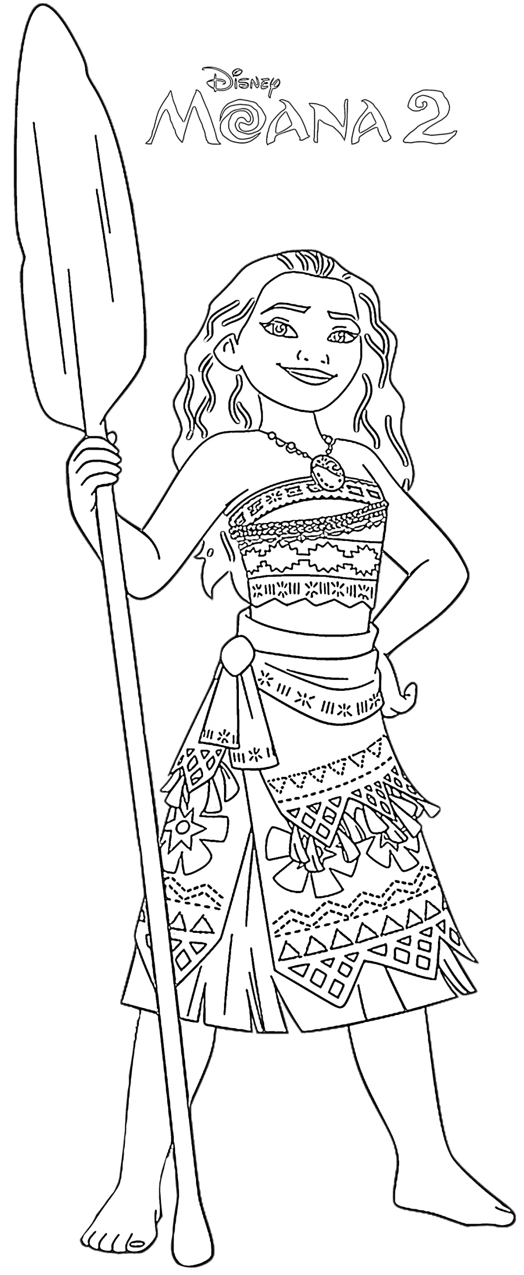 coloriage Moana 2 pour enfant de 8 ans