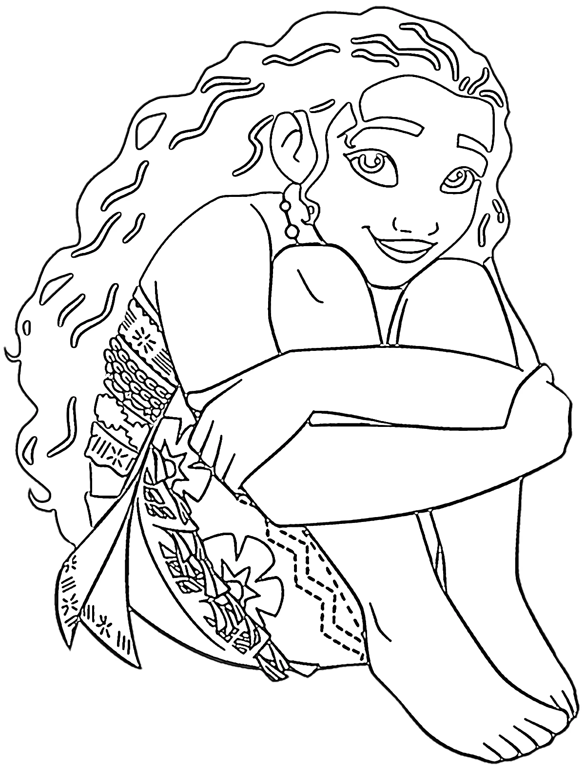 coloriage Moana 2 et decoupage