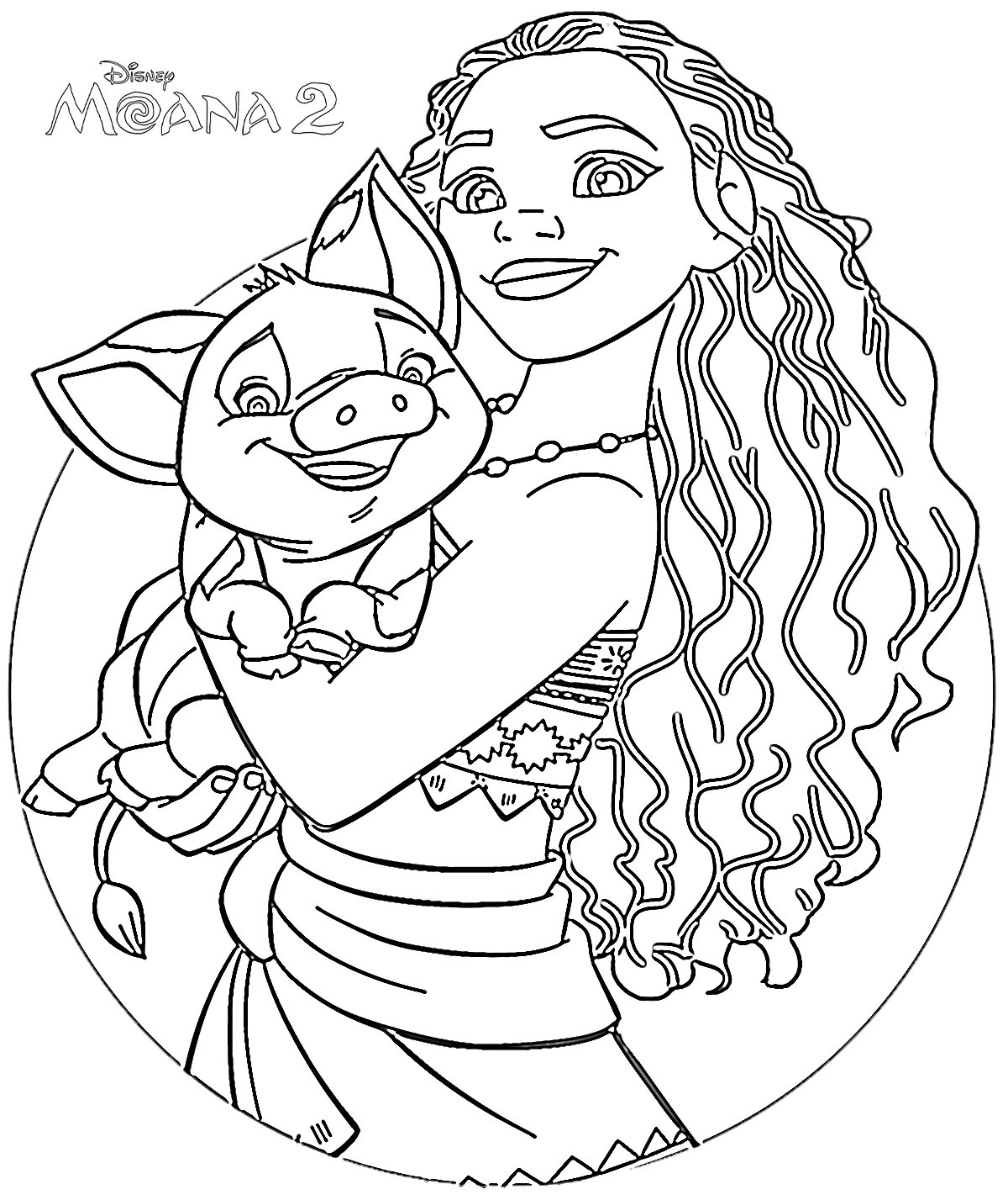 coloriage Moana 2 à imprimer kawaii