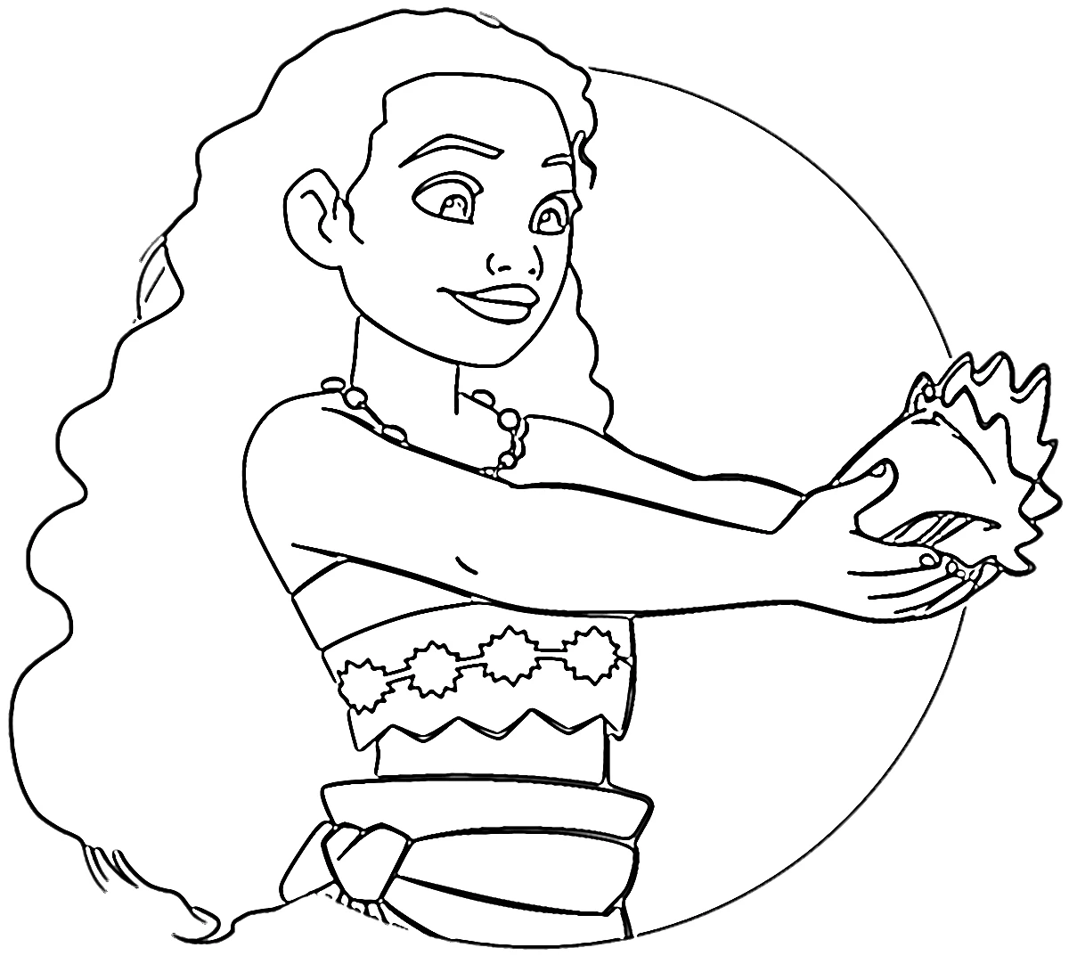 coloriage Moana 2 pour primaire 1