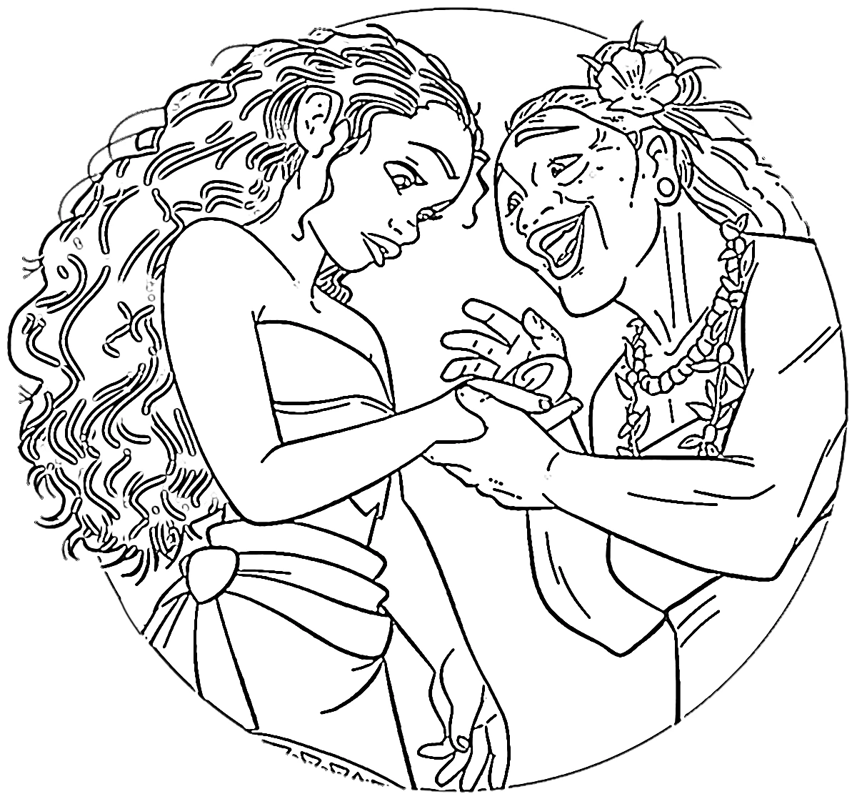 coloriage Moana 2 a imprimer pour enfant de 4 ans