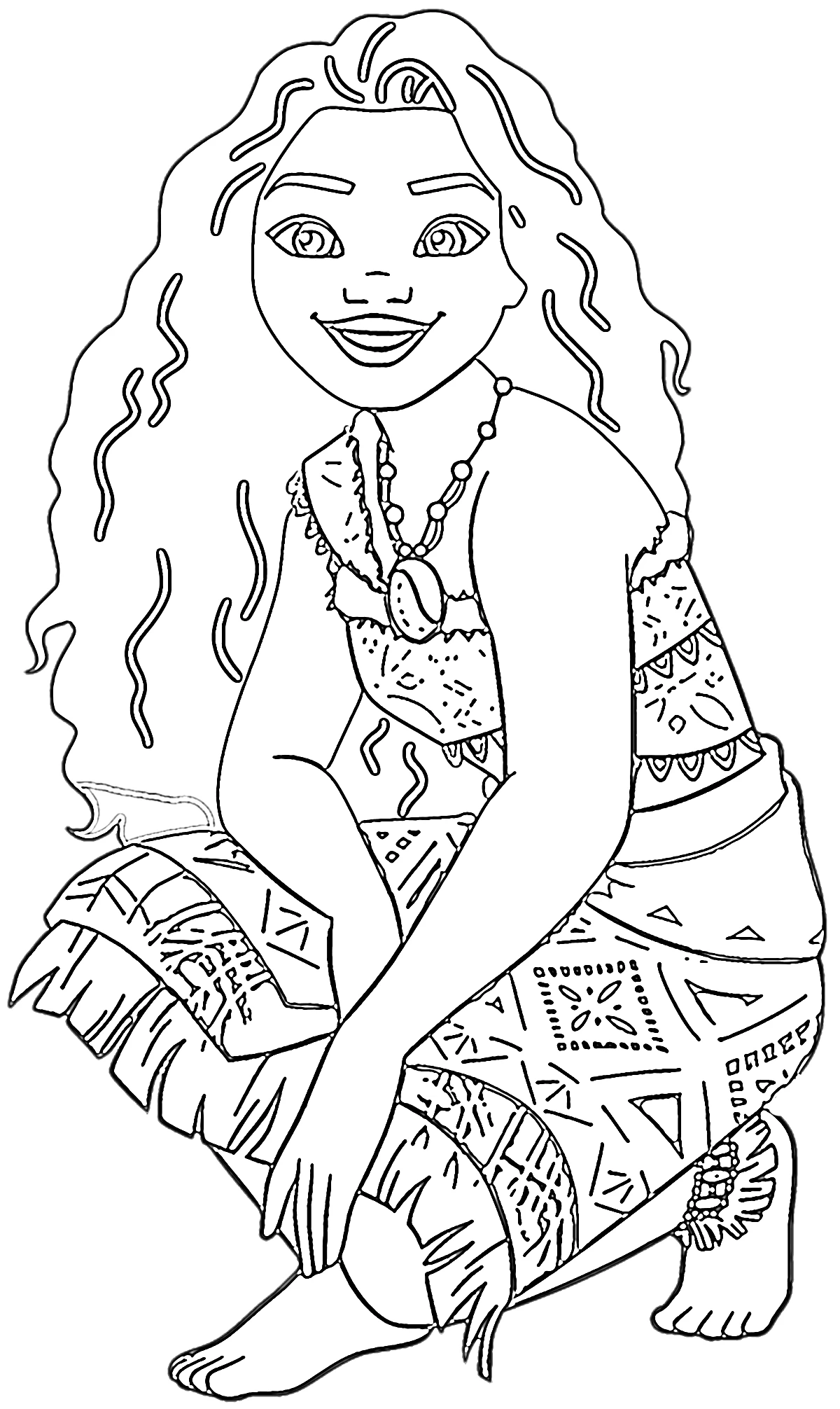 coloriage Moana 2 pour primaire