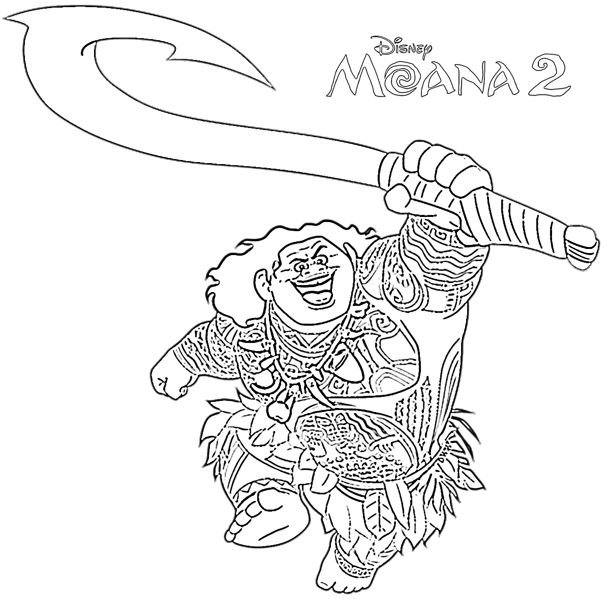 coloriage Moana 2 a dessiner en ligne