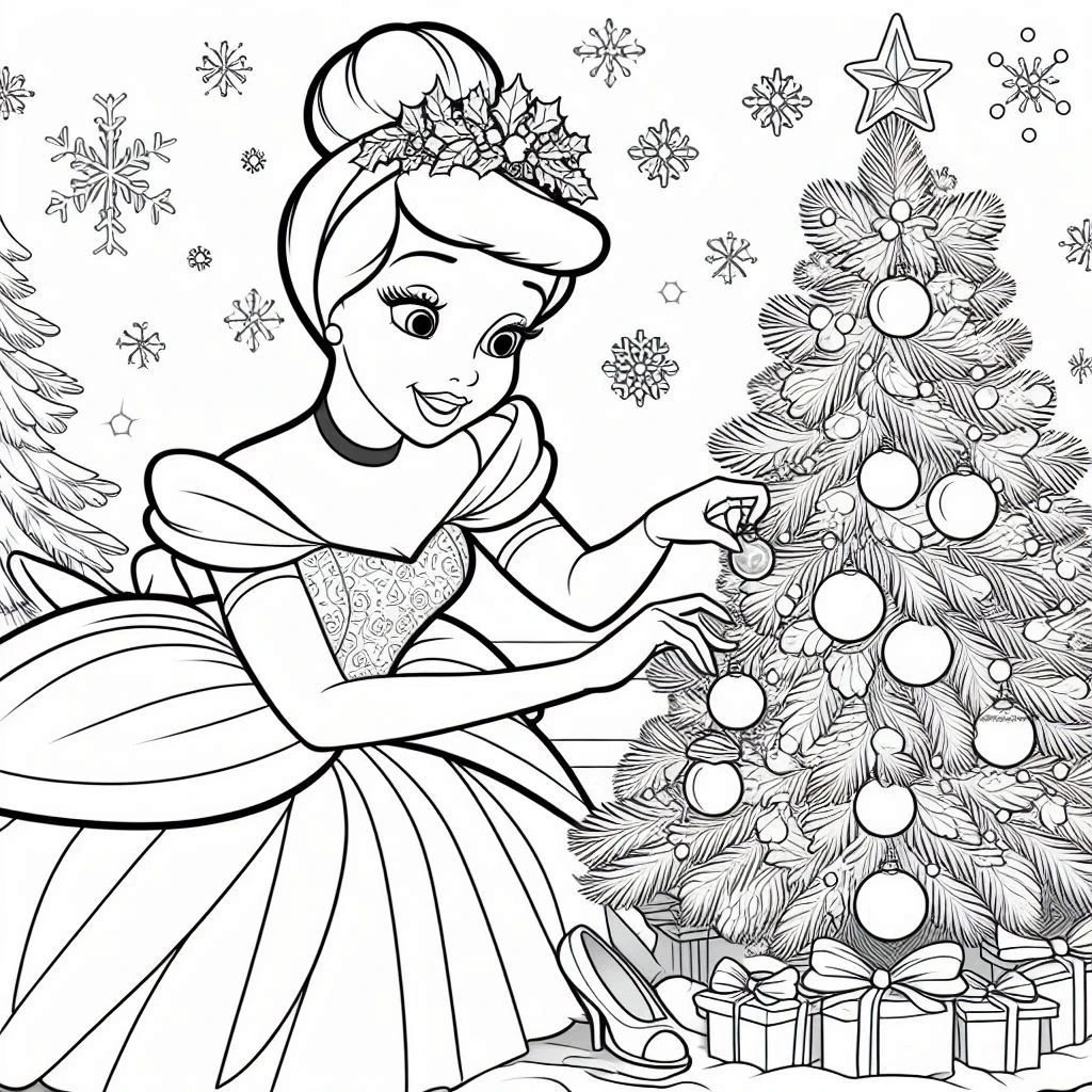 coloriage Noël Disney à imprimer pour enfant de 2 ans 1