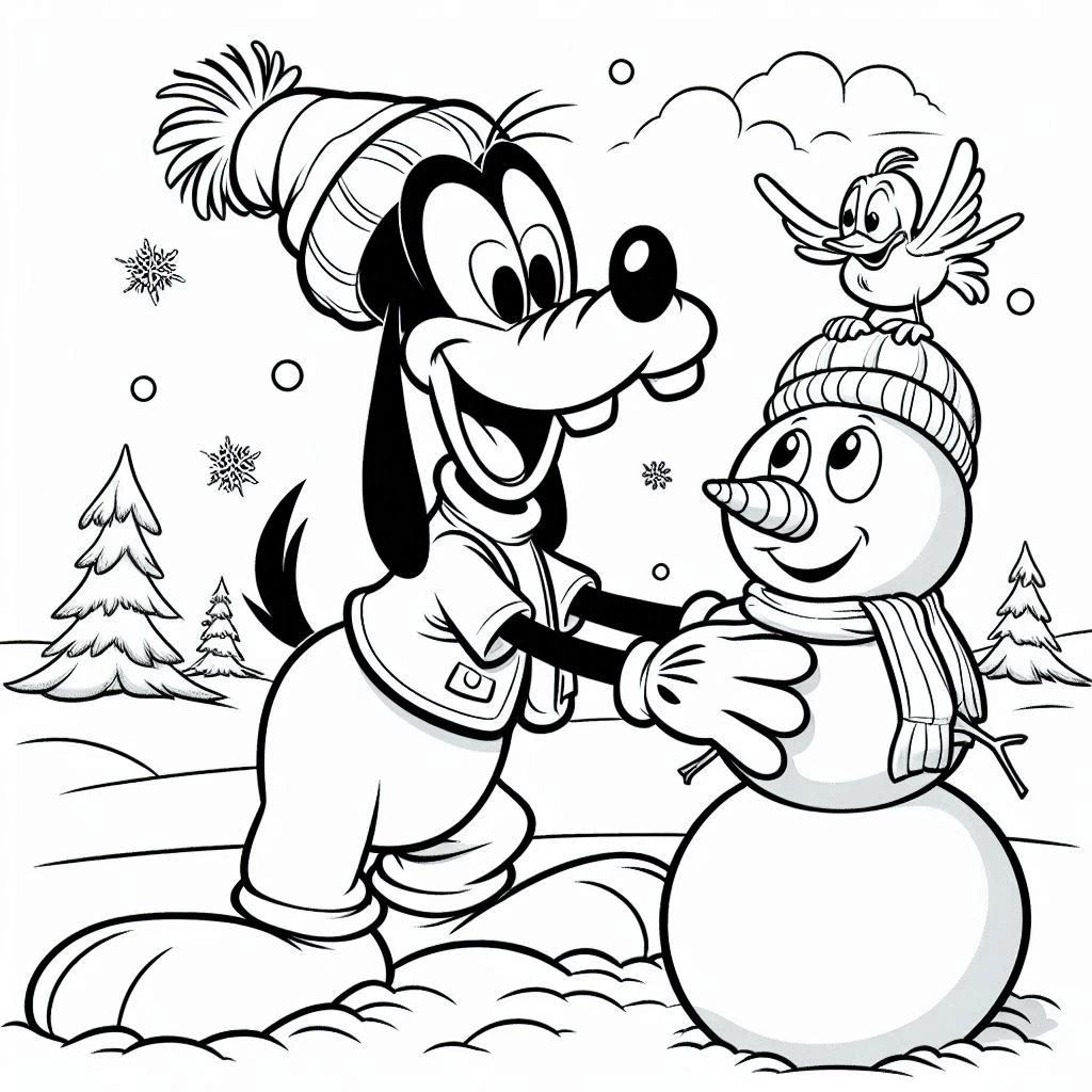 coloriage Noël Disney à imprimer pour enfant de 6 ans