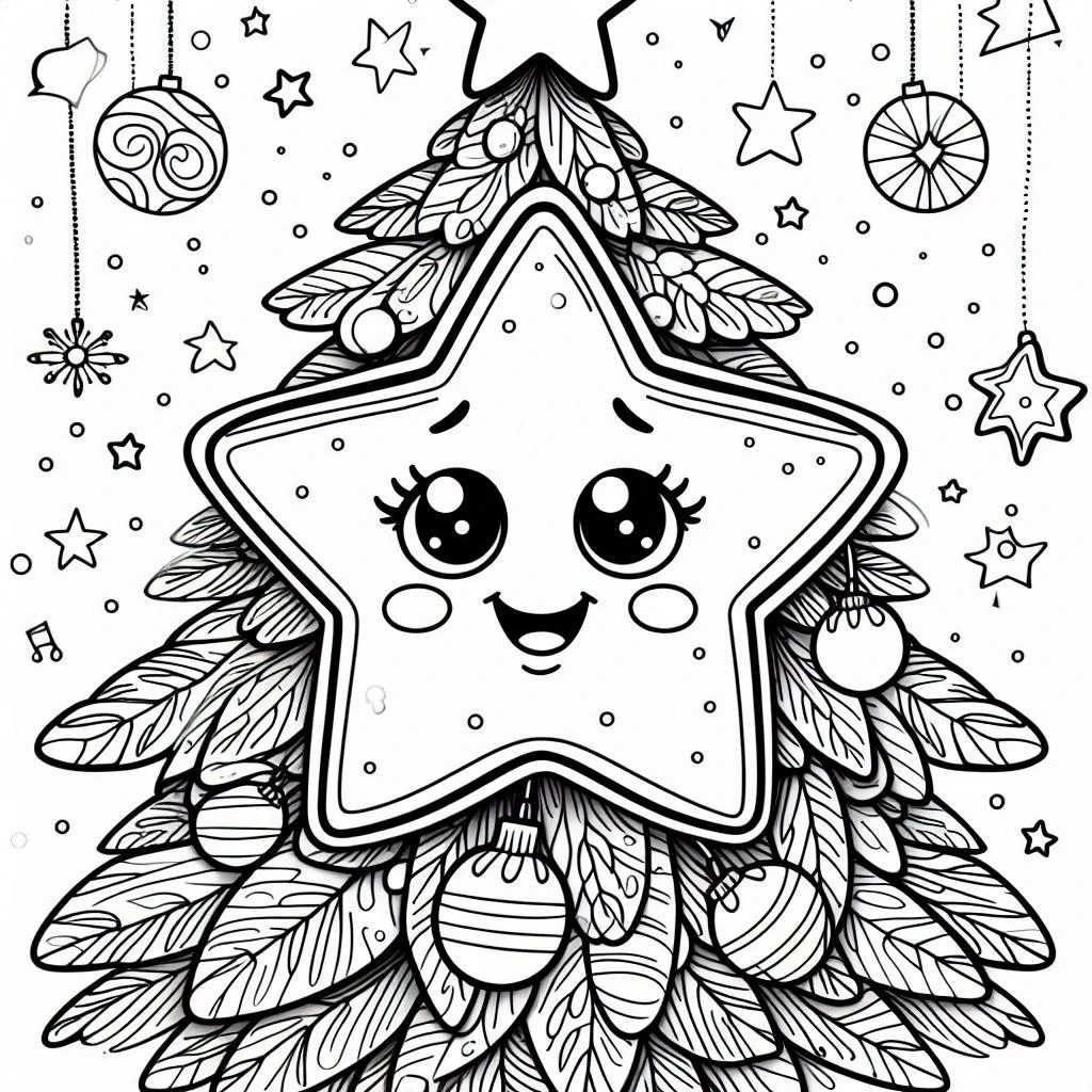 coloriage Noel Kawaii à imprimer pdf