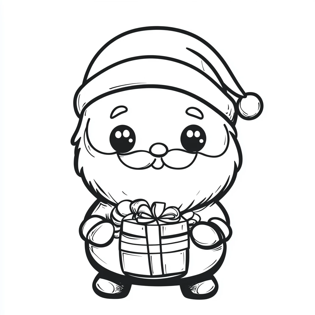 image pour coloriage Noel Kawaii enfant