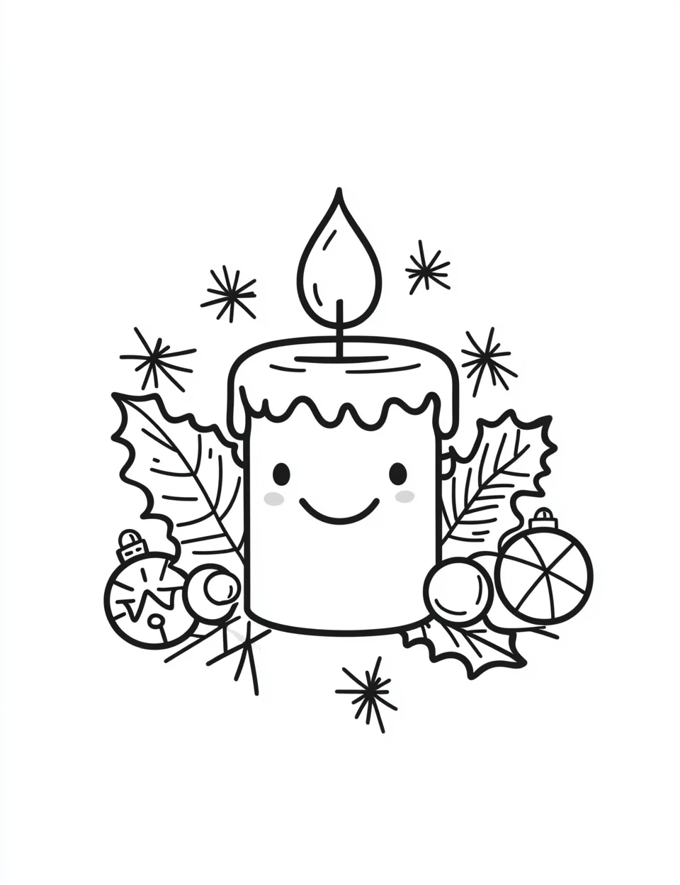 coloriage Noel Kawaii et découpage à imprimer