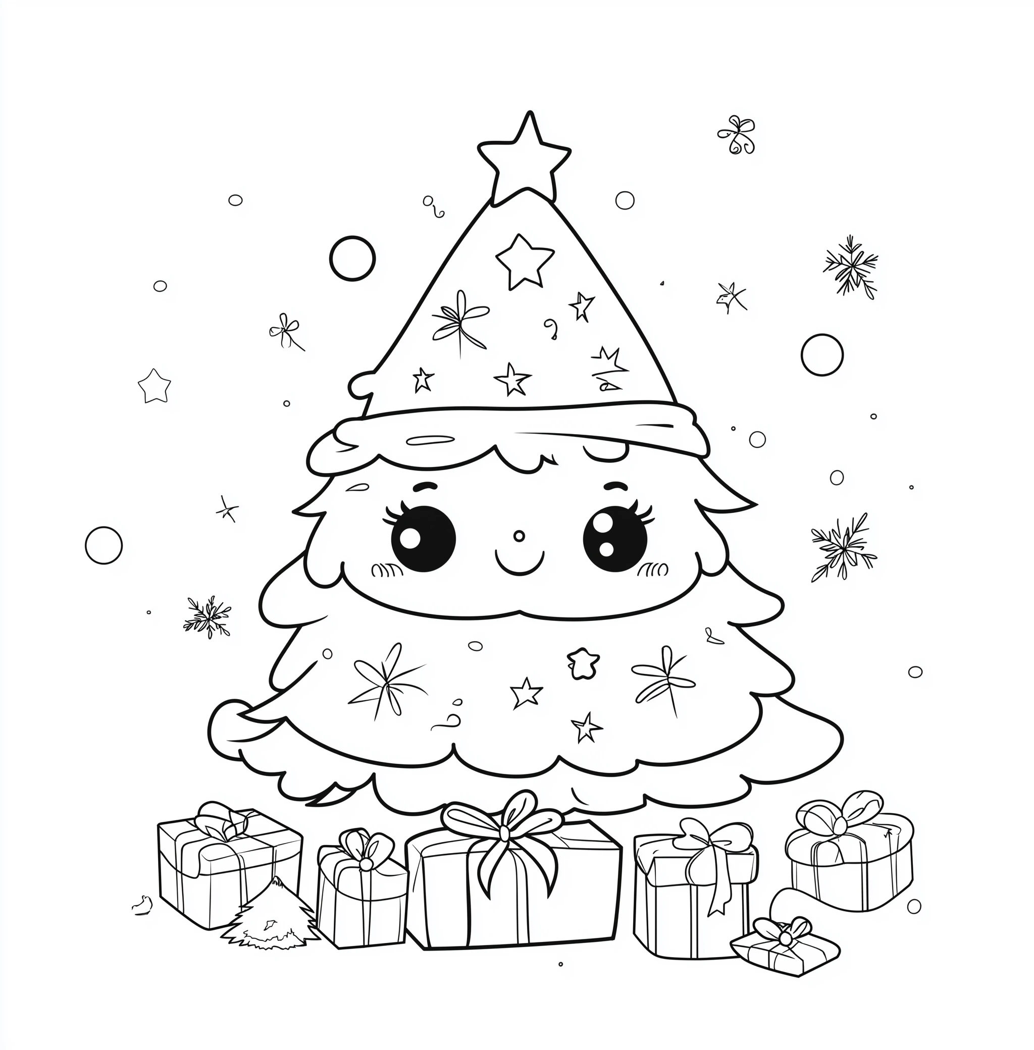 coloriage Noel Kawaii a telecharger