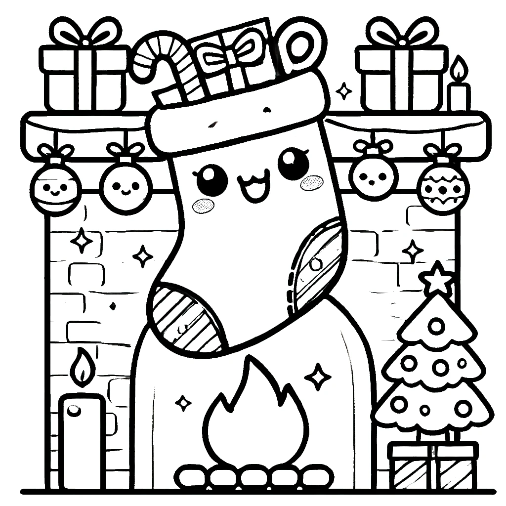 coloriage Noel Kawaii a dessiner et imprimer