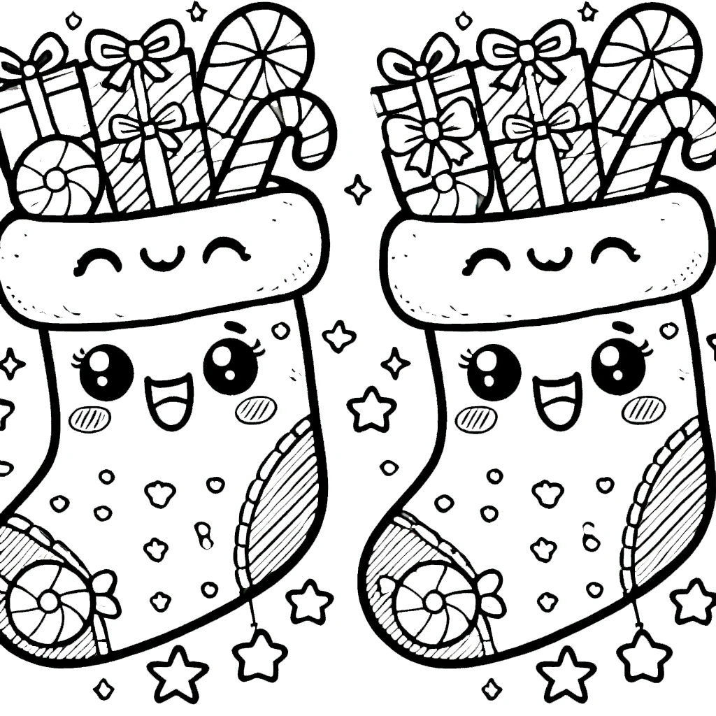 coloriage Noel Kawaii à imprimer