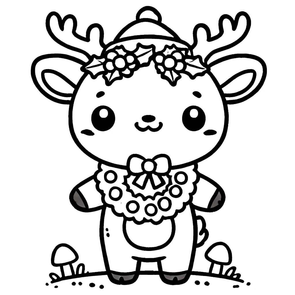 coloriage Noel Kawaii gratuit a imprimer