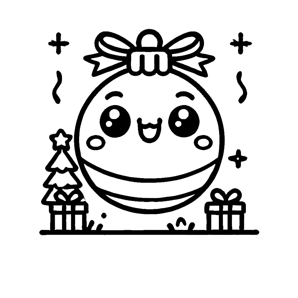 coloriage Noel Kawaii à imprimer pdf gratuit 2