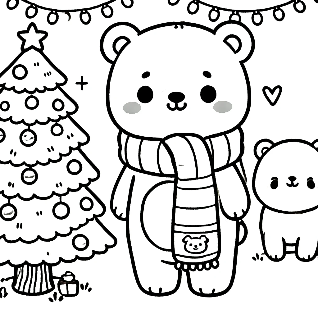 coloriage Noel Kawaii a imprimer gratuitement