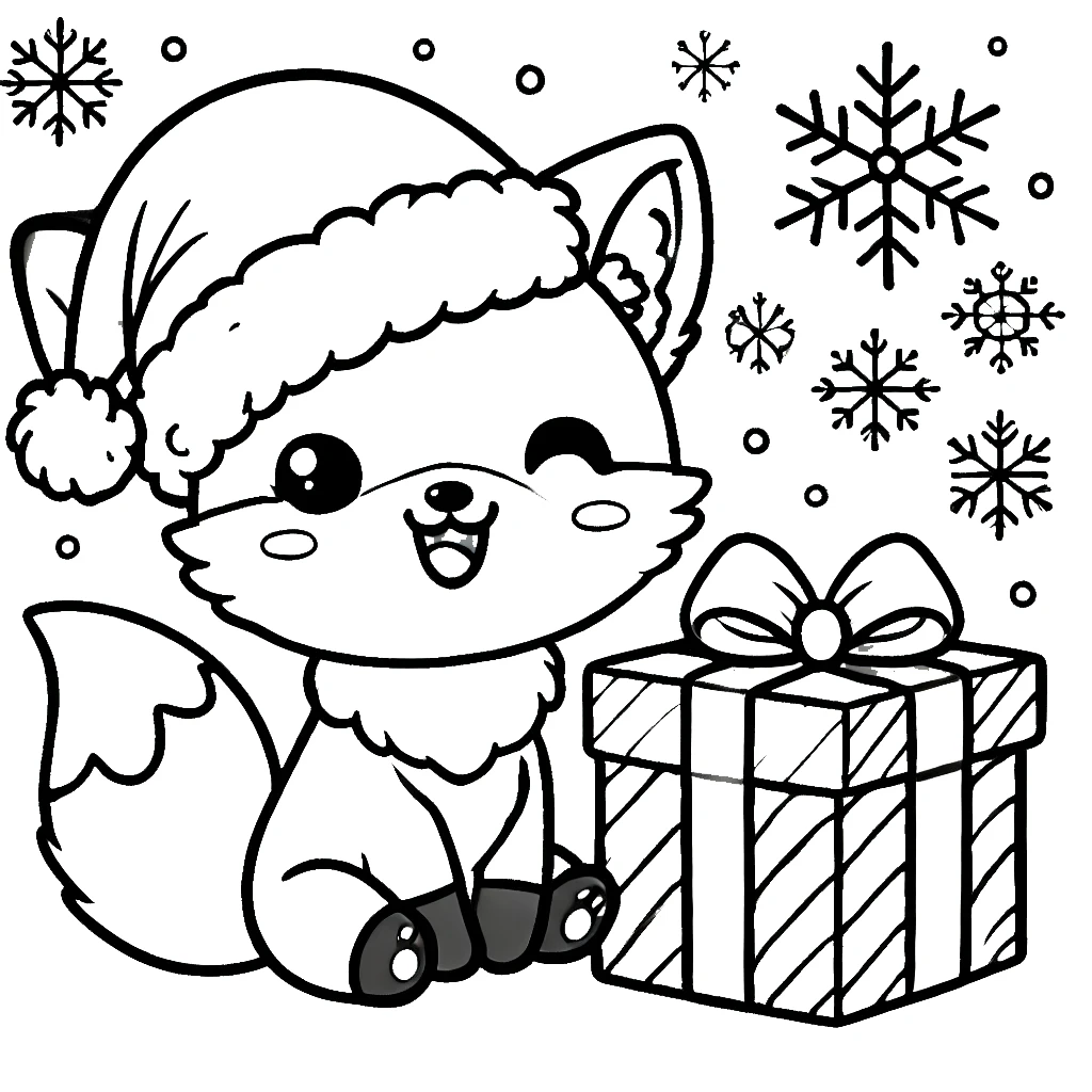 imprimer coloriage Noel Kawaii gratuit