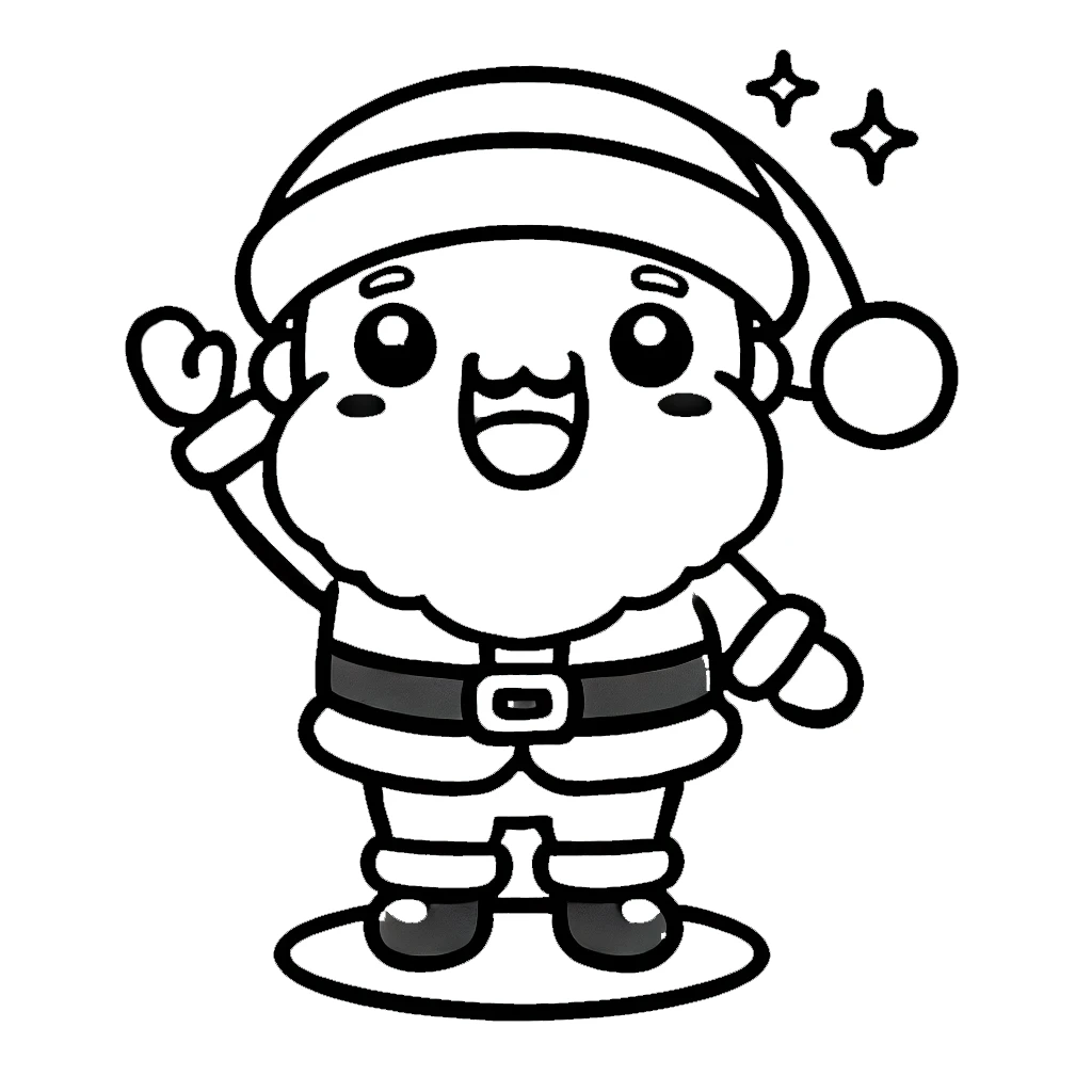 coloriage Noel Kawaii pour enfant de 5 ans 1