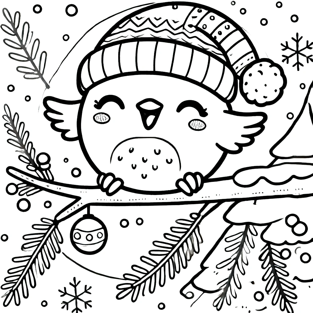 imprimer coloriage Noel Kawaii 1