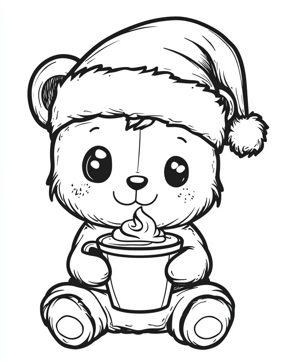 coloriage Noel Kawaii a imprimer