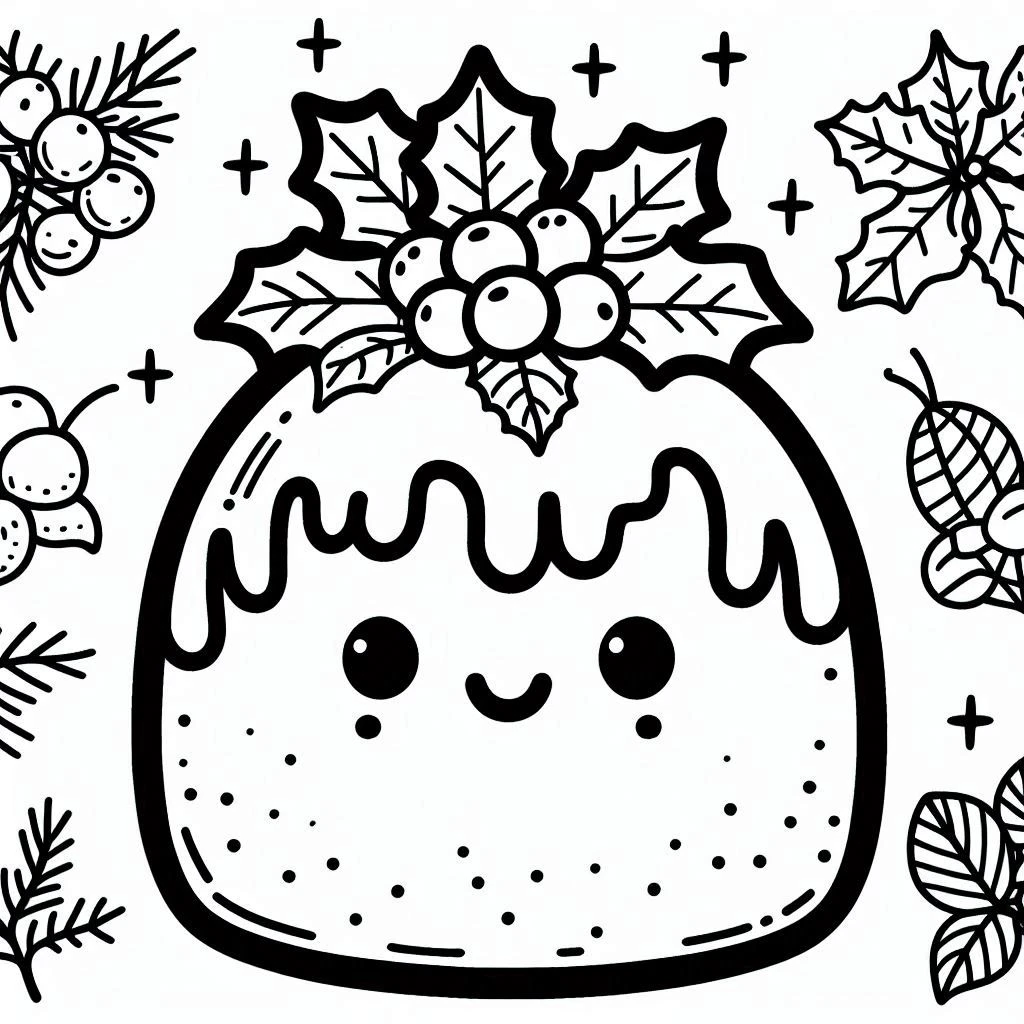 imprimer coloriage Noel Kawaii