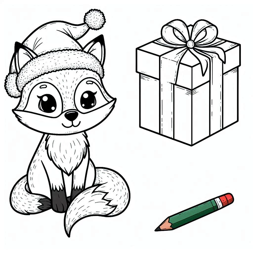 coloriage Noel Kawaii à imprimer gratuitement