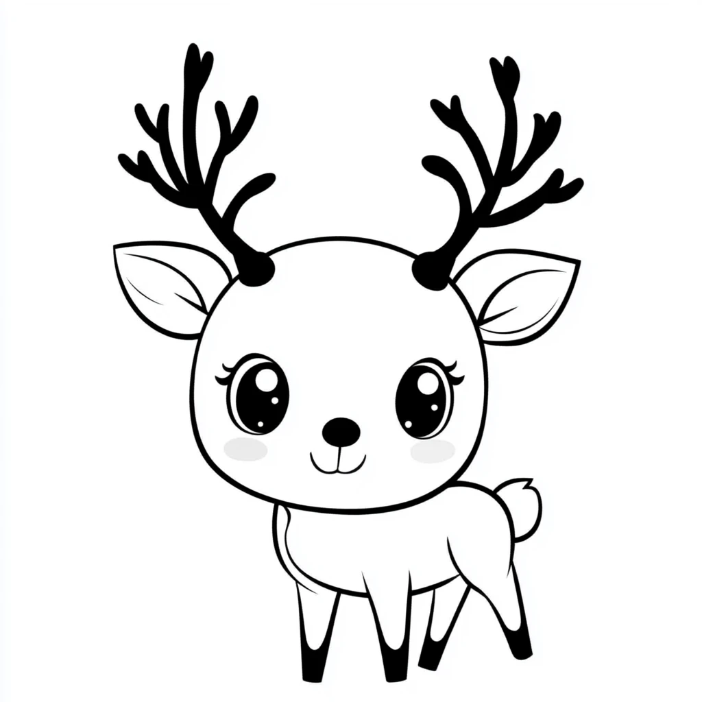 coloriage Noel Kawaii gratuit pour enfants 1