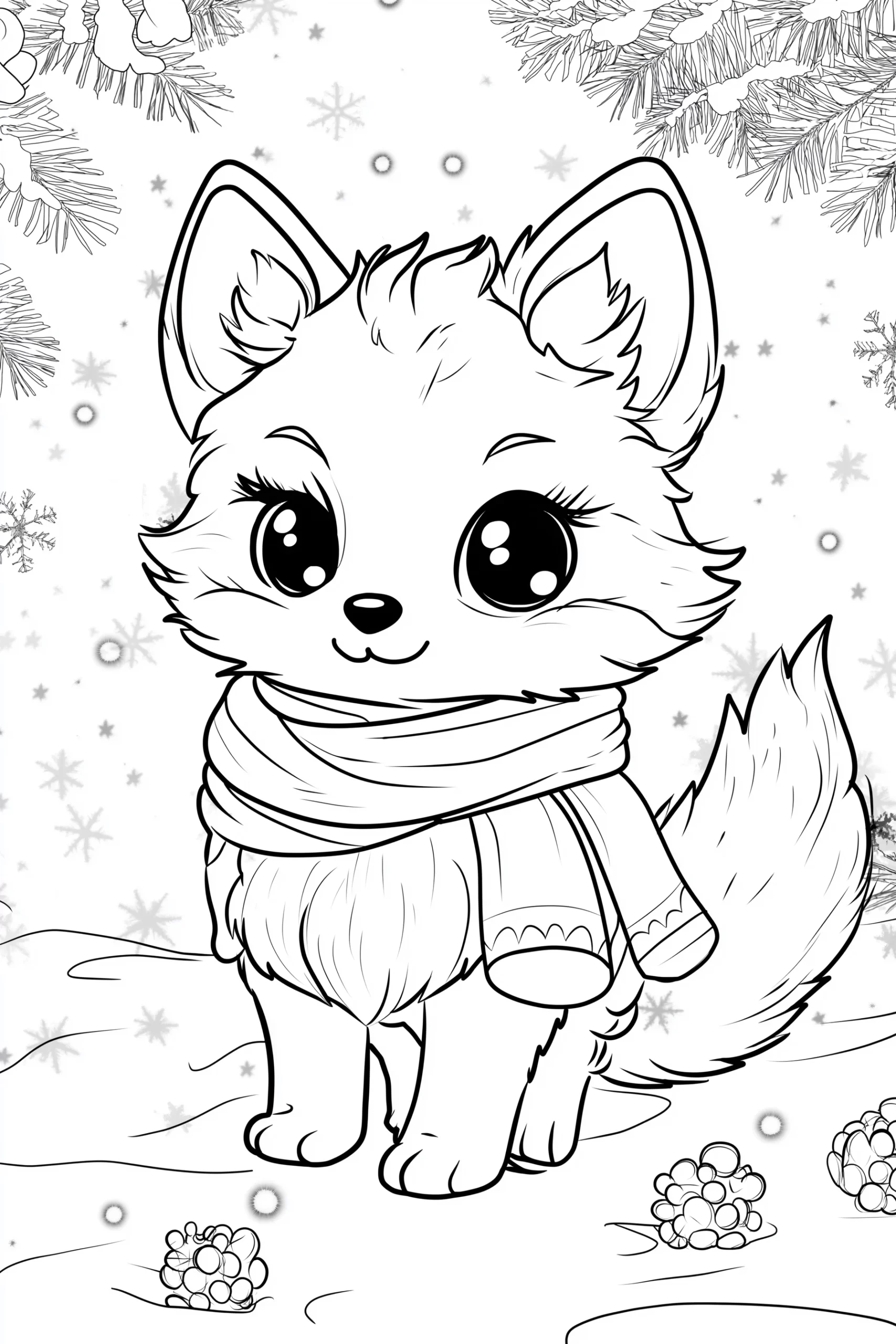 image pour coloriage Noel Kawaii enfant 1