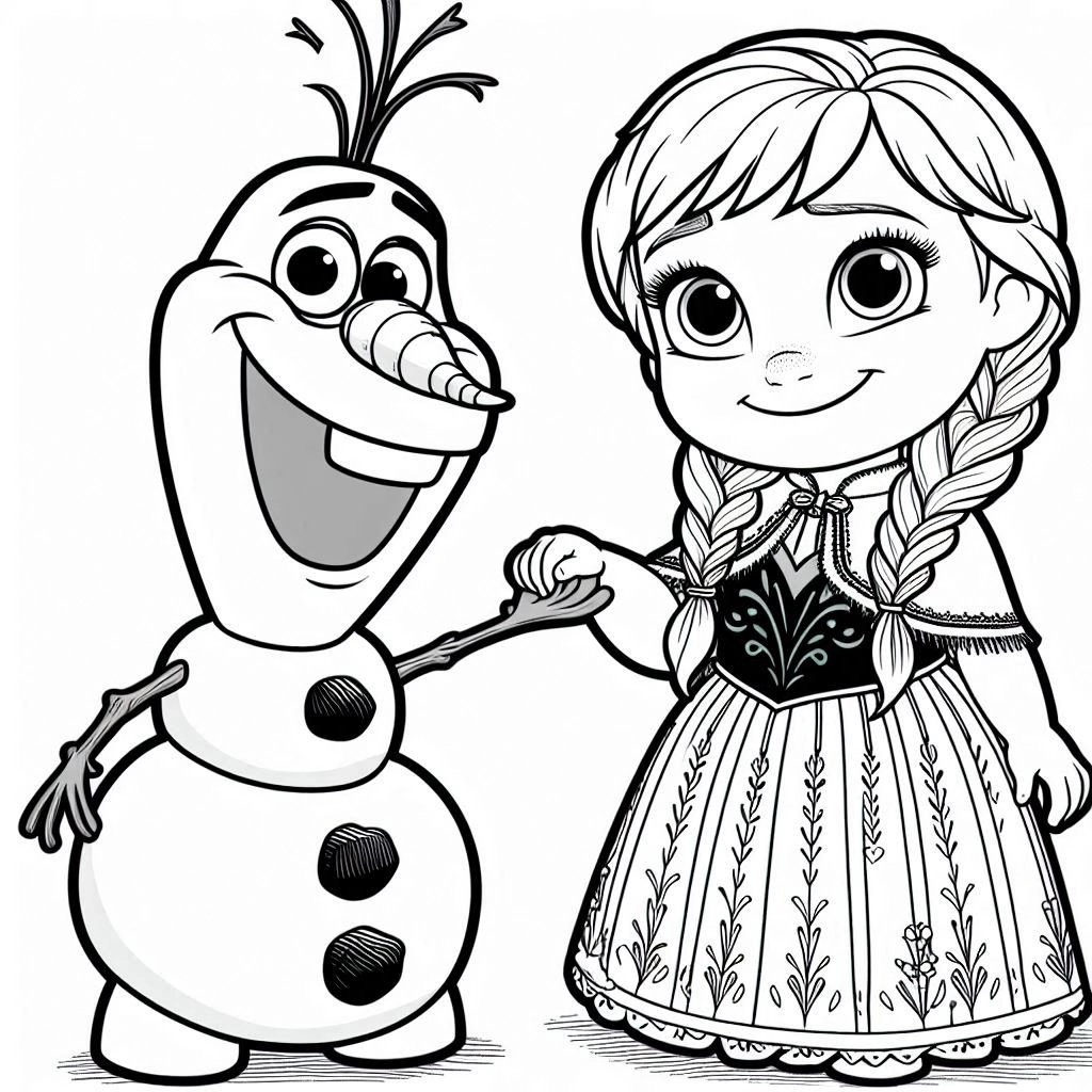 coloriage Olaf et découpage à imprimer