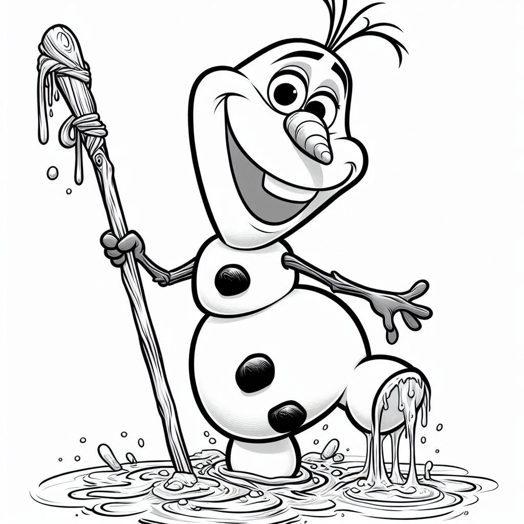 image de coloriage Olaf pour enfant