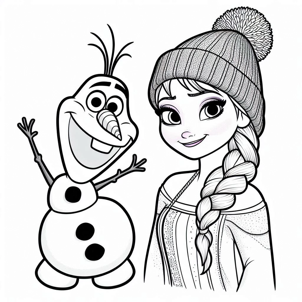 coloriage Olaf pour enfant de 8 ans