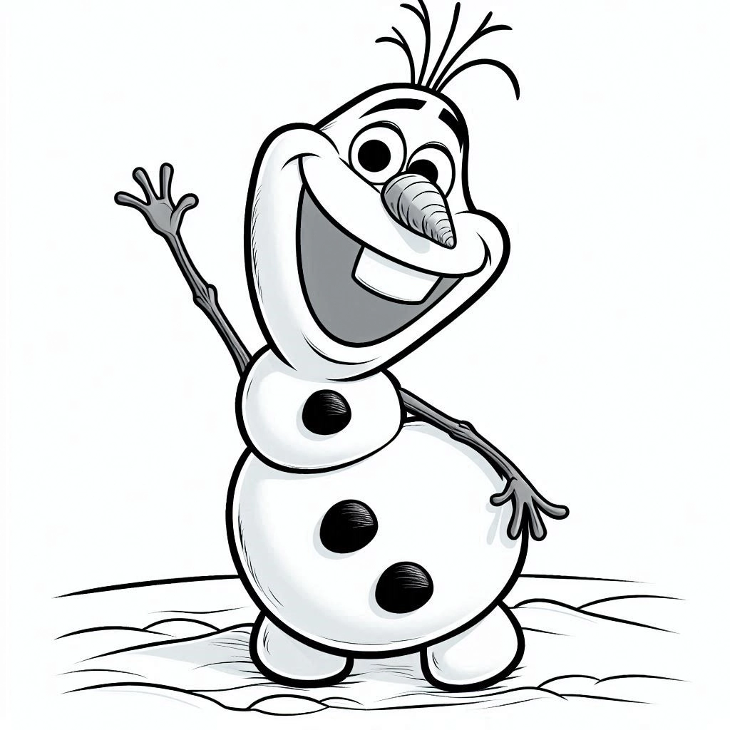 coloriage Olaf pour enfants a imprimer