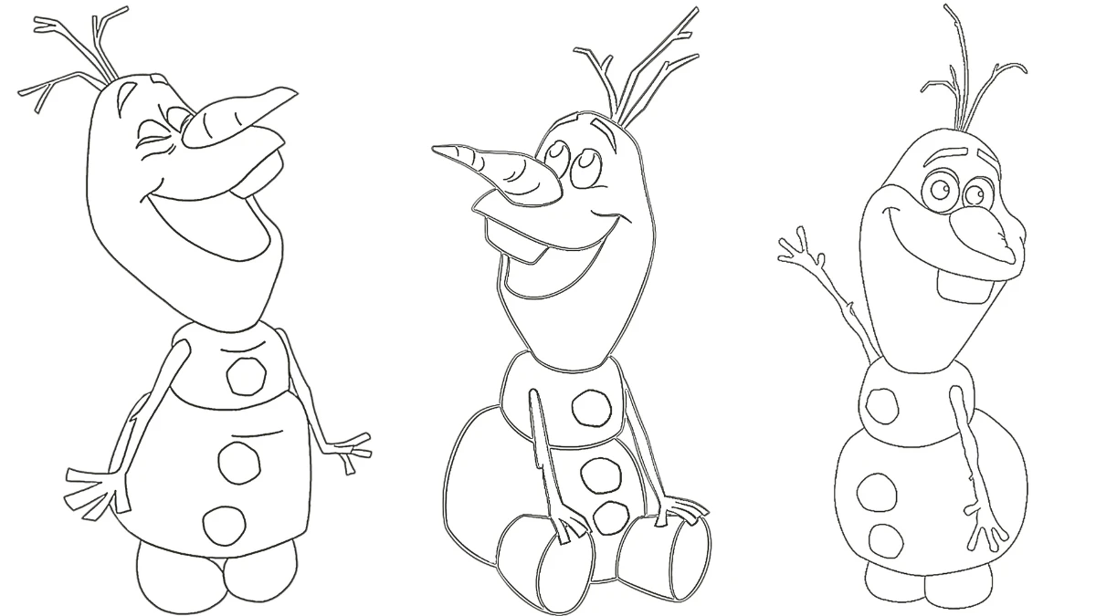 coloriage Olaf pour enfant de 3 ans