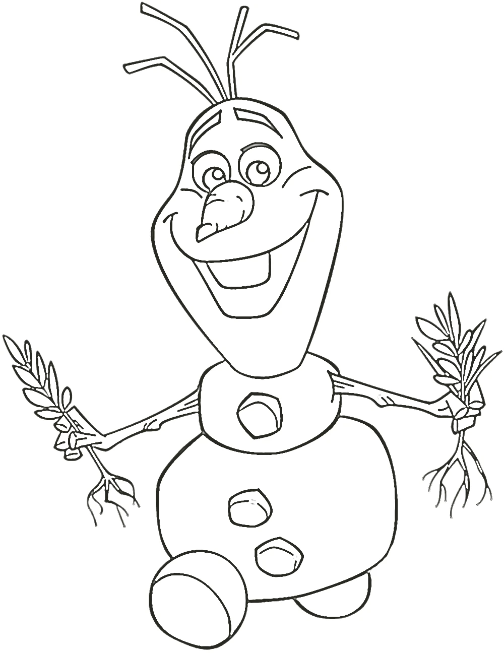 coloriage Olaf et decoupage a imprimer gratuit