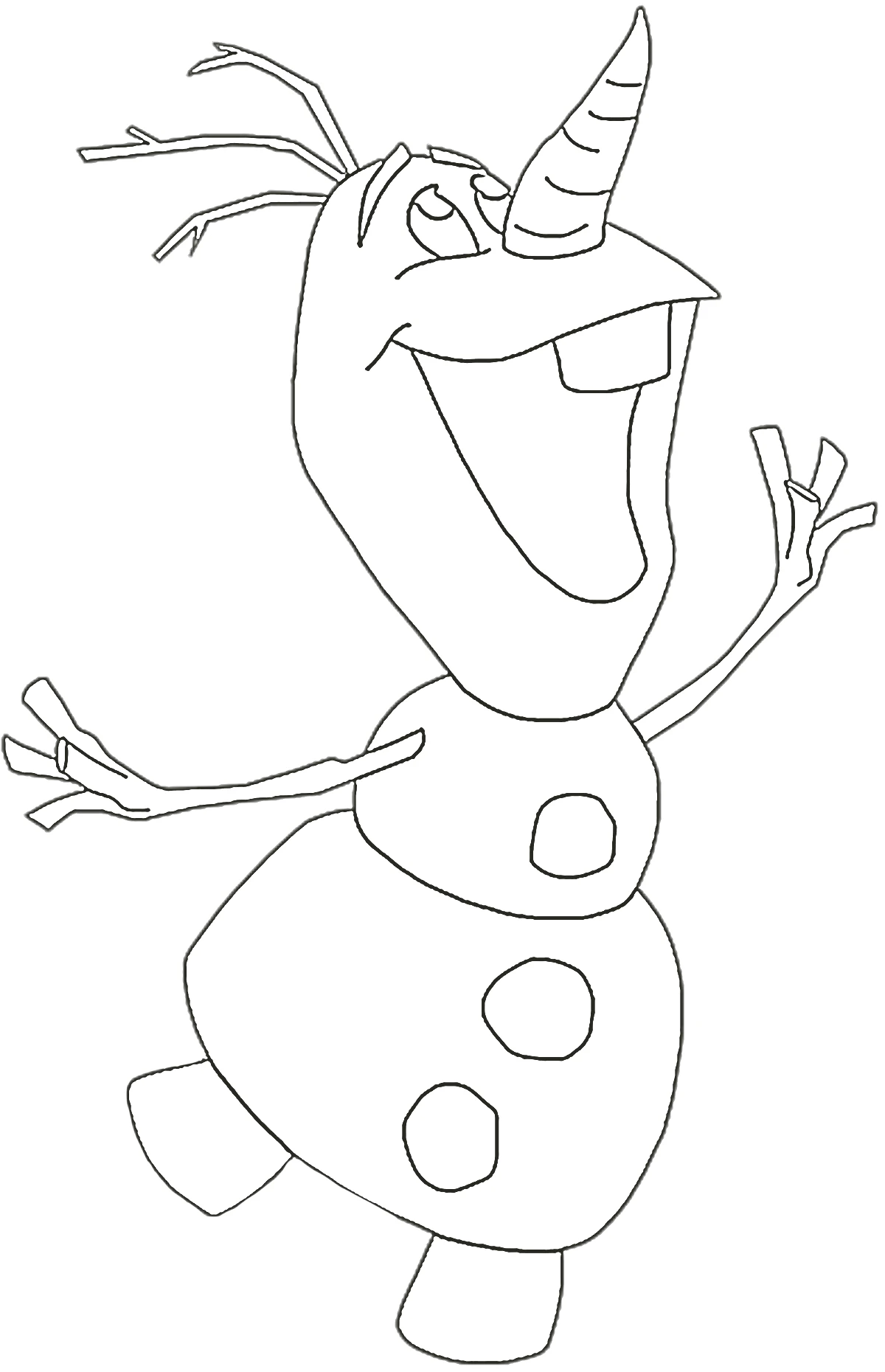 coloriage Olaf à imprimer pour enfant de 8 ans 1