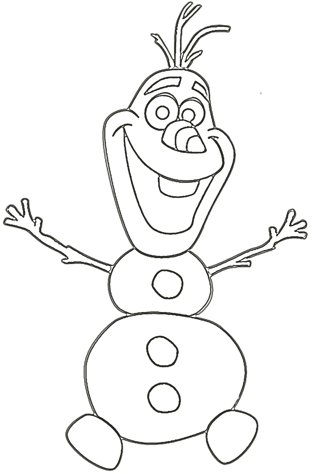 coloriage Olaf a dessiner et imprimer 1