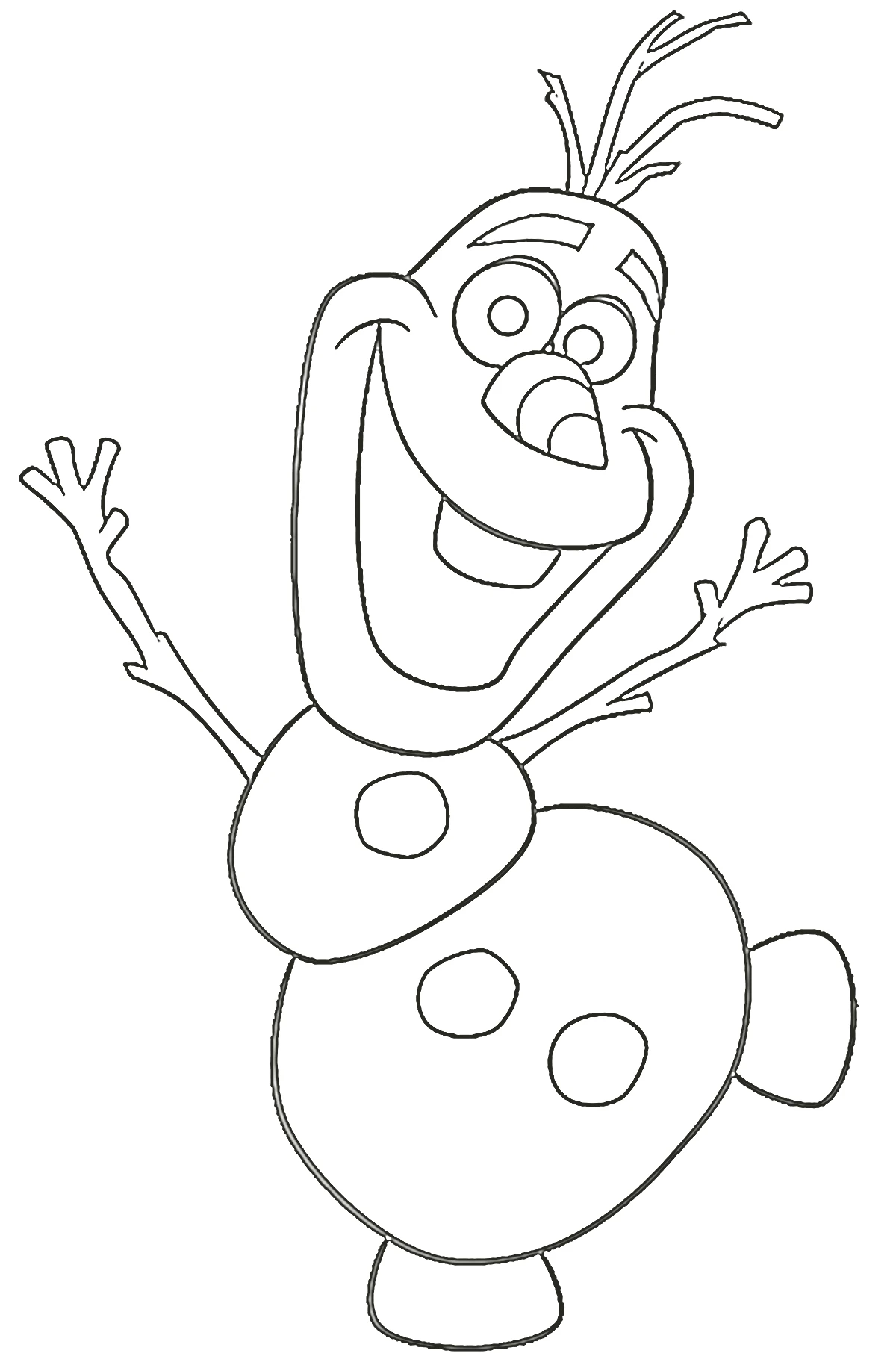 coloriage Olaf à imprimer pour enfant de 4 ans