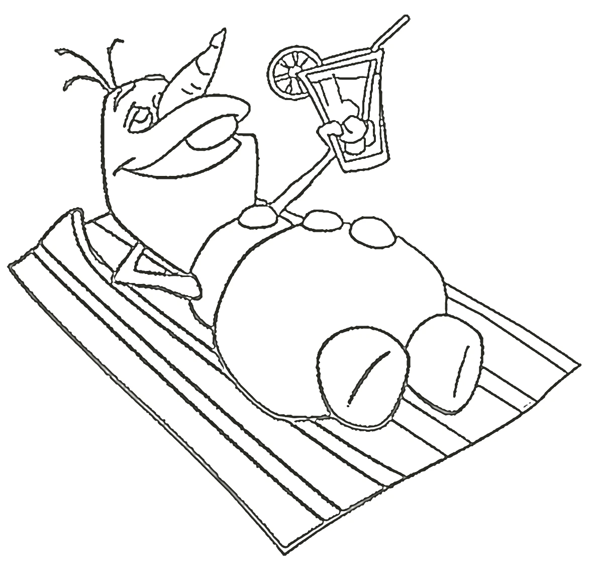 coloriage Olaf et decoupage a imprimer gratuit 1