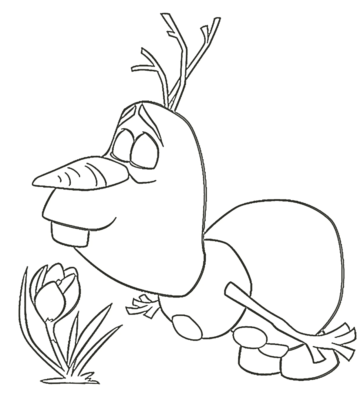 coloriage Olaf pour enfant de 2 ans 1