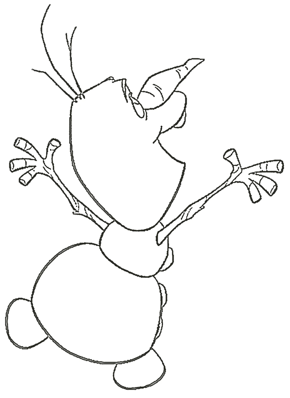 coloriage Olaf à imprimer pour enfant de 2 ans